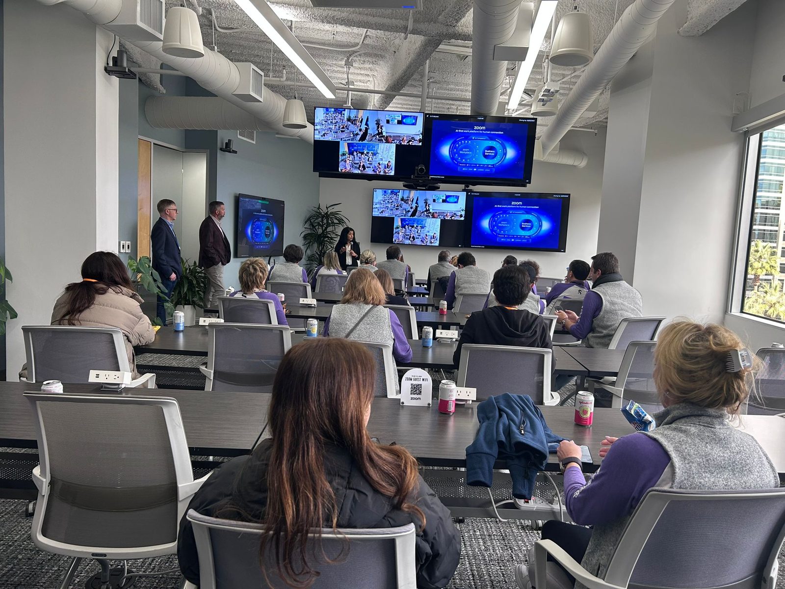 Executives in an enterprise AI briefing during a Silicon Valley immersion program