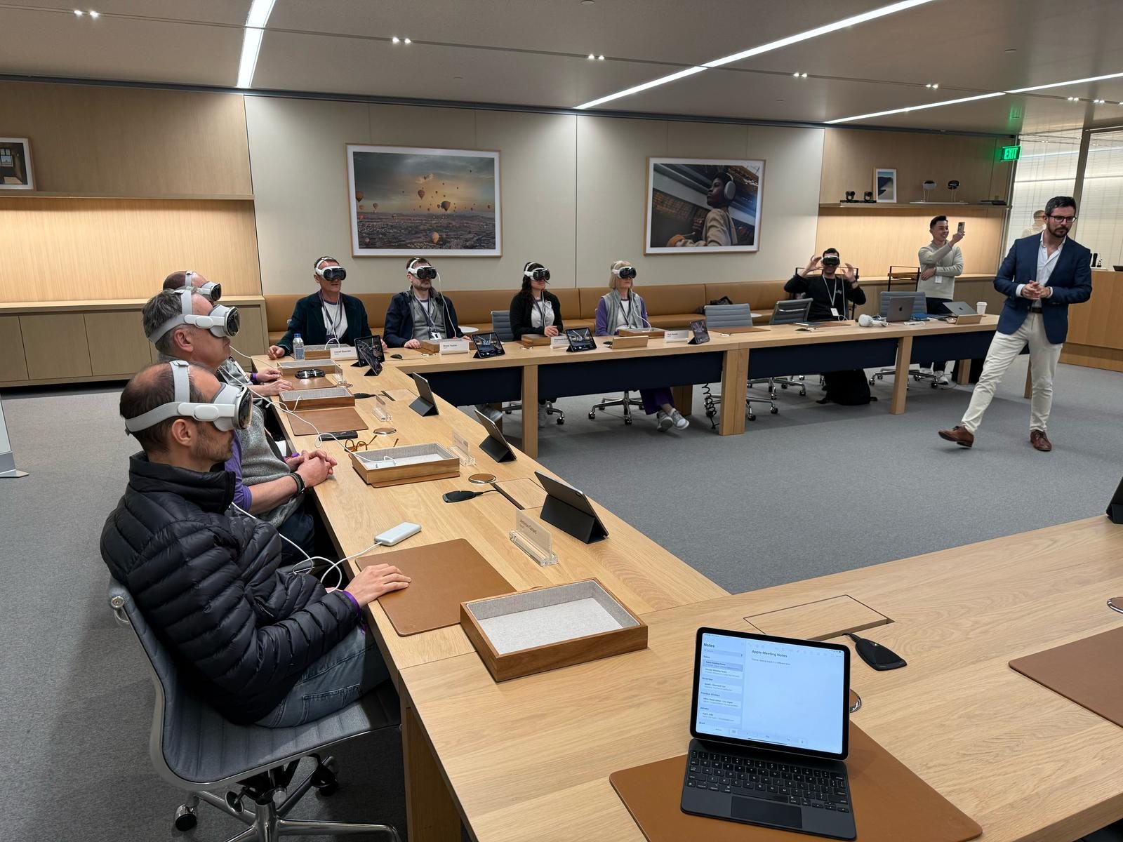 Participants exploring immersive technology demonstrations in Silicon Valley