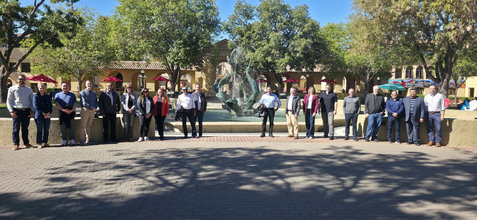 Leadership cohort on a university research campus during a Silicon Valley executive immersion