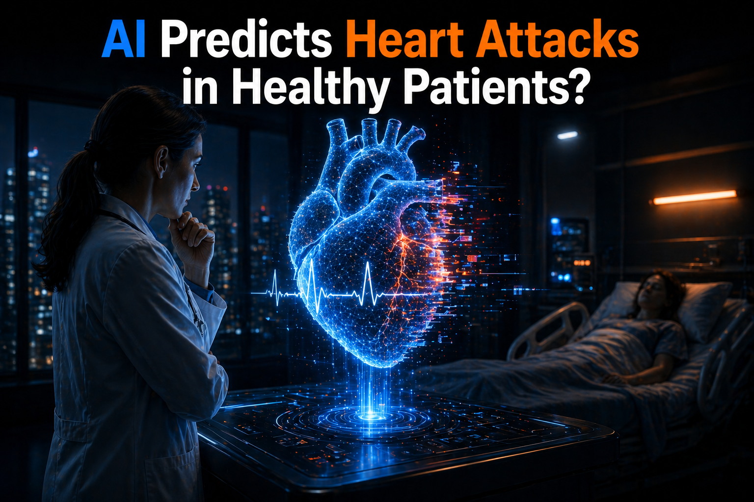 AI healthcare model predicting heart attack in healthy patient