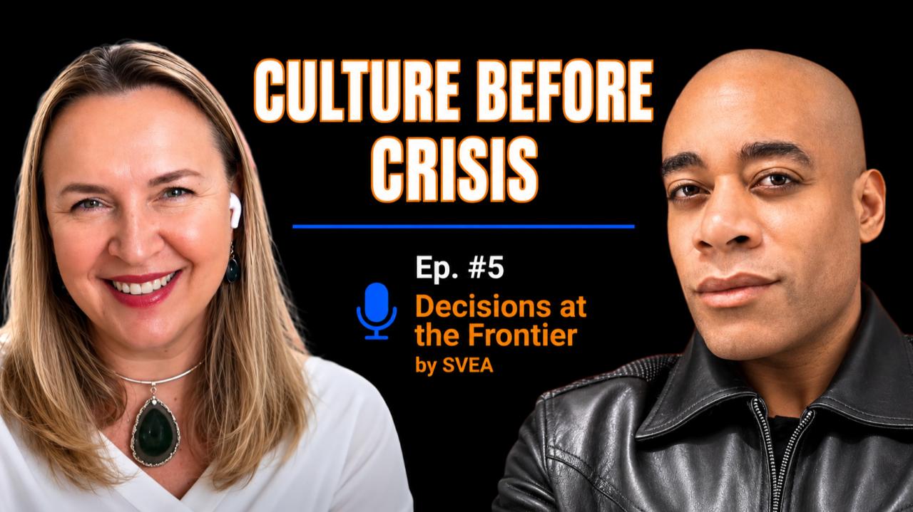 Decisions at the Frontier Episode 5 promo featuring Victoria Mensch and Maxim Williams of Autodesk